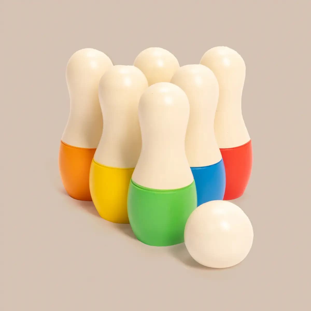 Wooden Mini Bowling Pins Set | 6 Pins & 1 Ball (2+ Years) 3